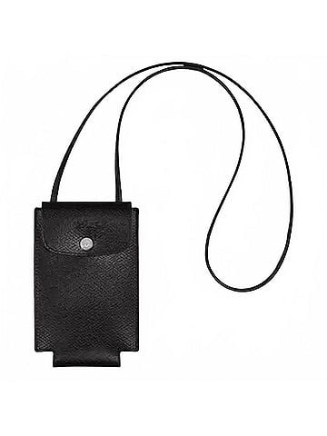 Longchamp Phone Case With Lanyard in Black (view 1)