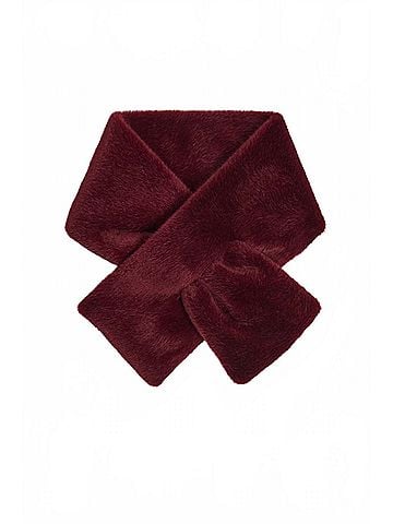 Joseph Ribkoff Faux Fur Pull Through Scarf in Merlot (view 1)