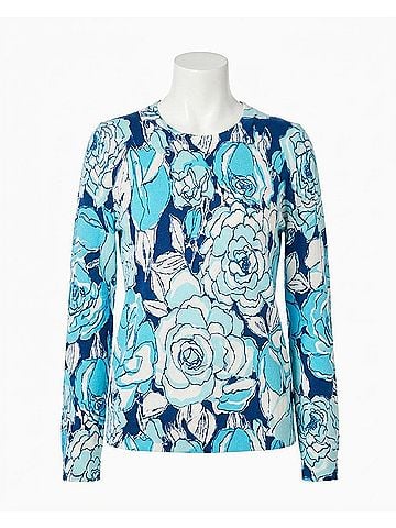 Lilly Pulitzer Tensley Sweater in Capri Blue Rosanna (view 1)
