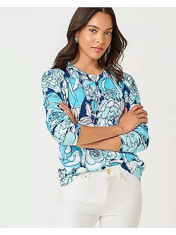 Lilly Pulitzer Tensley Sweater in Capri Blue Rosanna (view 2)