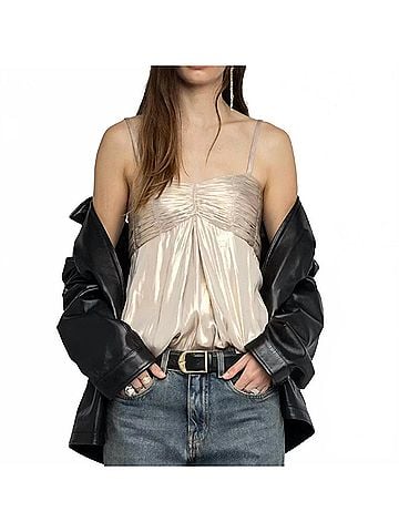 Zadig & Voltaire Cippie Satin Camisole in Gold Zadig &amp; Voltaire (view 2)