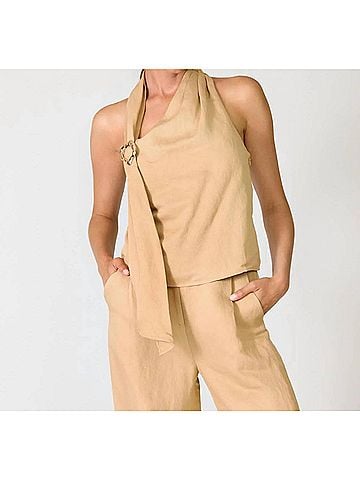 Line & Dot Lelio Top in Tan (view 2)