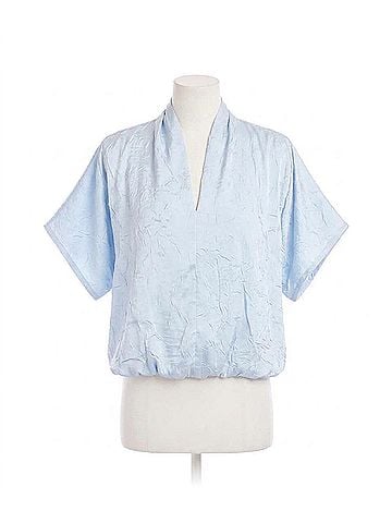Karen Kane Short Sleeve V-Neck Top in Light Blue (view 1)