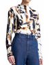 A.L.C. White Georgia Top in Black/Camel Size 2 - photo 2