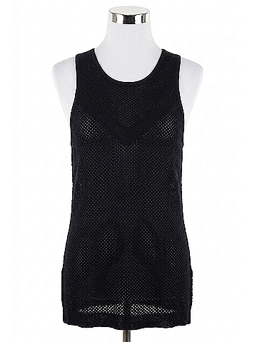 Autumn Cashmere Women's Mesh Tank With Chevron in Black (view 1)