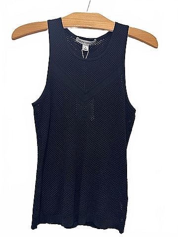 Autumn Cashmere Women's Mesh Tank With Chevron in Black (view 2)