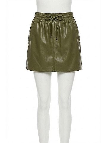 Entro Faux Leather Skirt (view 1)