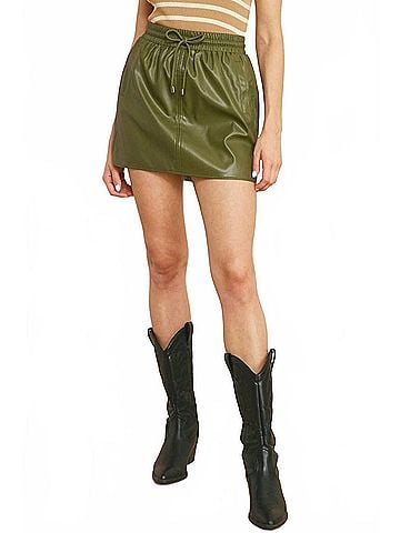 Entro Faux Leather Skirt (view 2)