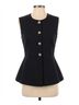 Entro Solid Black Sleeveless Button-Front Peplum Suit Size L - photo 1