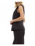 Entro Solid Black Sleeveless Button-Front Peplum Suit Size L - photo 4