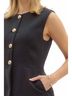 Entro Solid Black Sleeveless Button-Front Peplum Suit Size M - photo 5