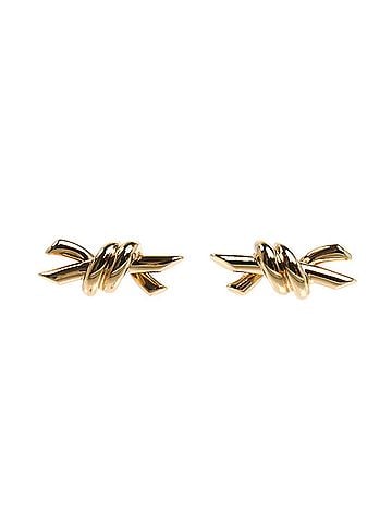 Tiffany & Co. TIFFANY&amp;Co. Tiffany 18KPG Pink Gold Knot Small Earrings 75123698 3.9g Women's (view 1)