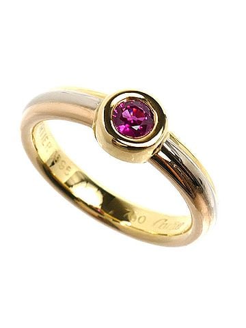 Cartier CARTIER (Cartier) 18K Yellow Gold (KYG), White (18KPG), Pink (18KPG) Monostone Ring with Ruby, 4.8g, Women's. (view 1)
