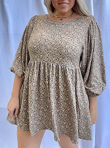 Mable Bailey Floral Dress in Taupe (view 2)
