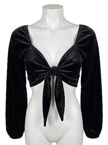 Le Lis Luisa Front Tie Top in Black (view 1)