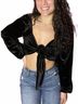 Le Lis Solid Black Luisa Front Tie Top in Black Size M - photo 2