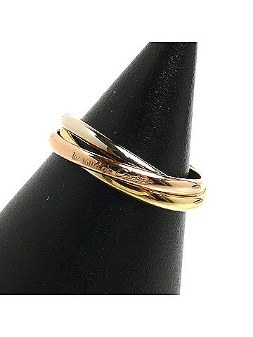Cartier CARTIER Cartier 18K Yellow Gold Pink White Les Must de Trinity XS Ring, 3.7g, Women's (view 1)