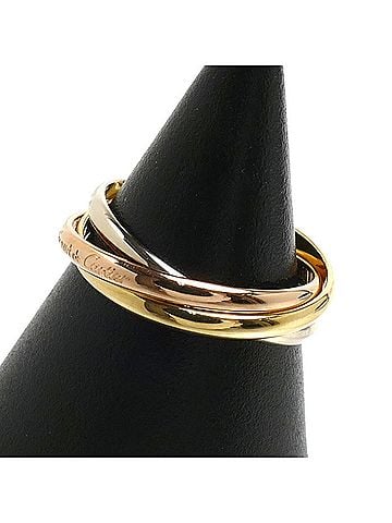Cartier CARTIER Cartier 18K Yellow Gold Pink White Les Must de Trinity XS Ring, 3.7g, Women's (view 2)