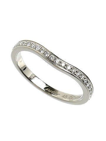 Cartier CARTIER (Cartier) Pt950 Platinum Ballerina Curve Wedding Ring, B4093048, Diamond, 2.9g, Women's. (view 1)