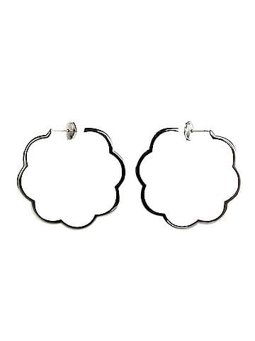 Chanel CHANEL 18KWG White Gold Camellia Earrings 6.2g Women's (view 1)