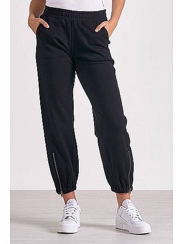 Elan Remmy Zipper Detail Jogger in Black (view 2)