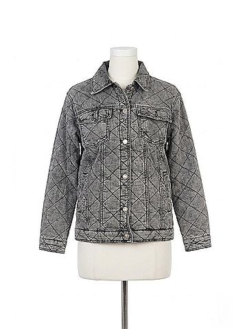 Elan Denim Quilted Jacket in Black Wash (view 1)