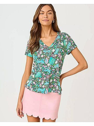 Lilly Pulitzer Maryetta Top in Multi Royal Zoo (view 2)