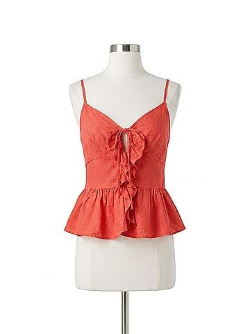 Elan Tioni Tie Front Top in Red (view 1)