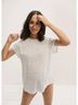 Hatch Stripes White Everyday Linen Tee in White Black Stripe Size 3 - photo 2