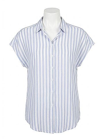 Ripe Quinn Relaxed Button Shirt in Blue/White (view 1)