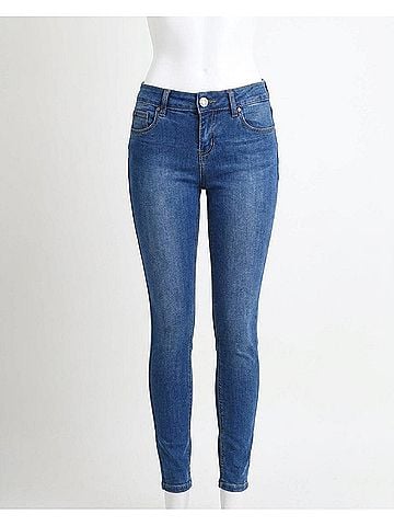 Umgee Stretch Skinny Jeans in Medium Blue (view 1)