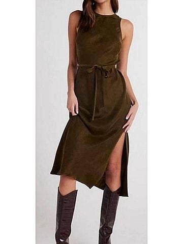 Bella Dahl Tank Slip Dress in Olive (view 2)