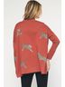 Entro Animal Print Orange Leopard Sweater Top Size L - photo 3