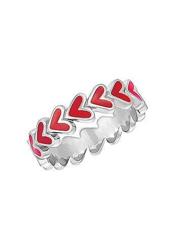 Starlette Women's Eternity Heart Ring in Silver (view 1)