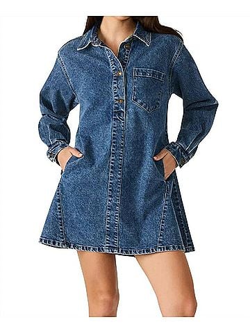 Steve Madden Edith Denim Dress in Blue (view 2)