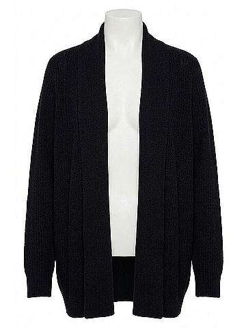 Skies Are Blue Long Sleeve Shawl Collar Cardigan in Black (view 1)