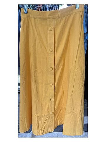 Skies Are Blue Women's Button Down Maxi Skirt in Sunflower (view 2)