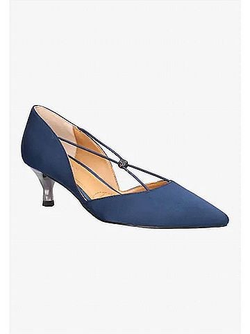 J. Renee Women's Varshee Fabric D'orsay Pumps in Navy Satin (view 2)