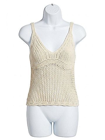 Astr Kalaya Crochet Knit Top in Natural (view 1)
