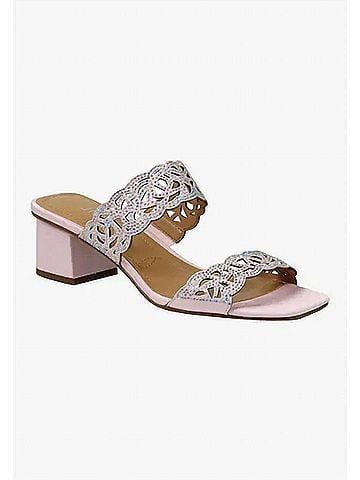 J. Renee Women's Keetana Slip On Sandals in Pink Satin/Stones (view 2)