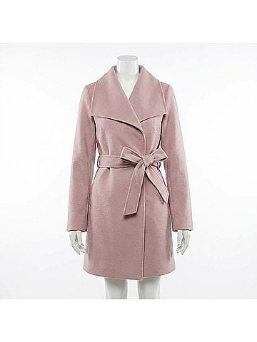 Elie Tahari Wool Wrap Belted Jacket Coat in Powder Pink (view 1)