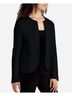 Danskin Solid Black Frayed Edge Open Jacket in Black Size L - photo 2