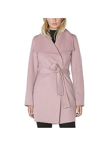 Elie Tahari Wool Wrap Belted Jacket Coat in Powder Pink (view 2)