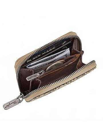 Wrangler Jeans Co Tooled Zip-Around Wallet in Khaki (view 2)
