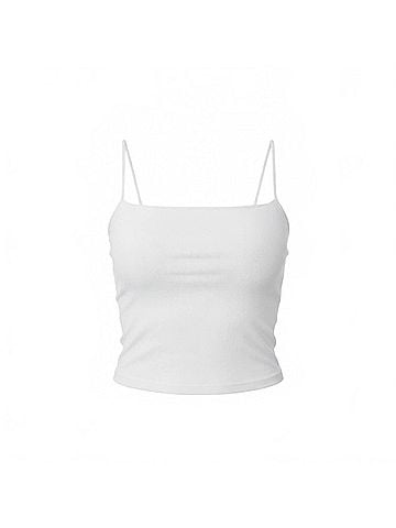Ambar Minimalist Square Neck Slim Fit Cami Top in White (view 1)