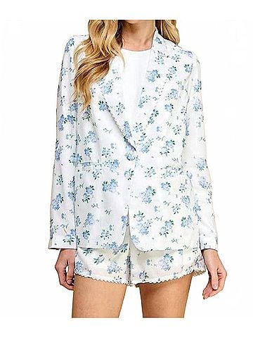 TCEC Enchanted Floral Blazer in Blue (view 2)