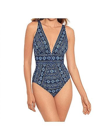 Miraclesuit Paillette Odyssey One Piece Swimsuit in Blue (view 2)
