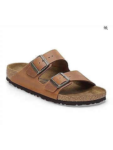 Birkenstock Women's Arizona Oiled Leather Sandal in Cognac (view 1)
