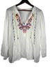 Johnny Was 100% Rayon 100% Polyester White Blouse Size M - photo 1