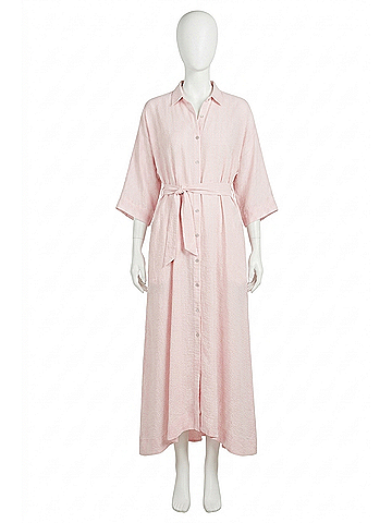 Hatch The Elsa Stripe Linen Blend Maxi Dress in Rose (view 1)